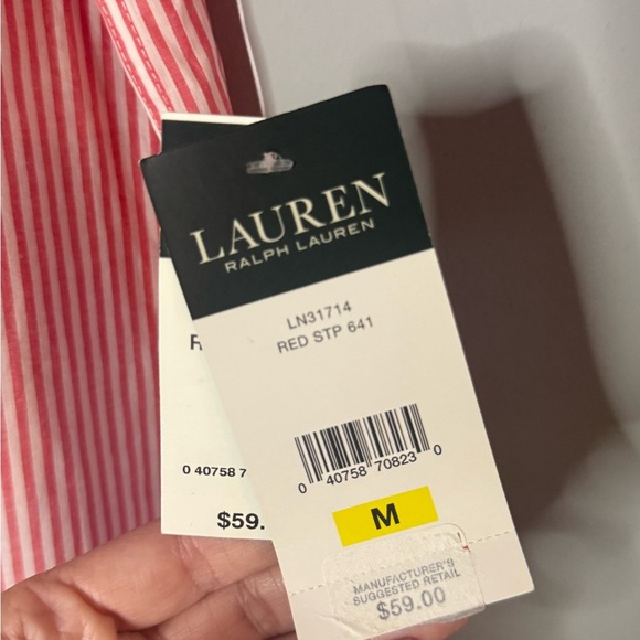 Ralph Lauren women’s red and white stripped logo dress | size medium | NWT - Picture 4 of 7